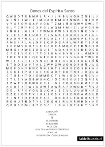 sopa de letras dones del espíritu santo para imprimir