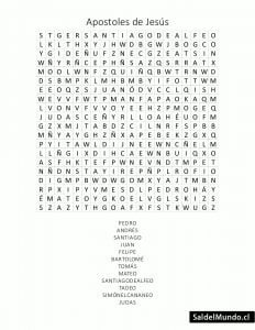 Sopa de Letras de los Apóstoles de Jesús