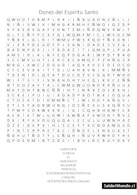 Sopa de Letras de los Dones del Espíritu Santo