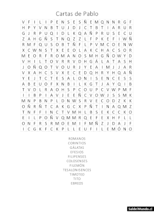 Sopa de Letras de Las Cartas de Pablo