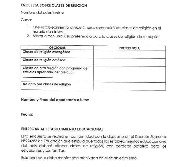 Decreto 924 y las clases de religión evangélicas en Chile